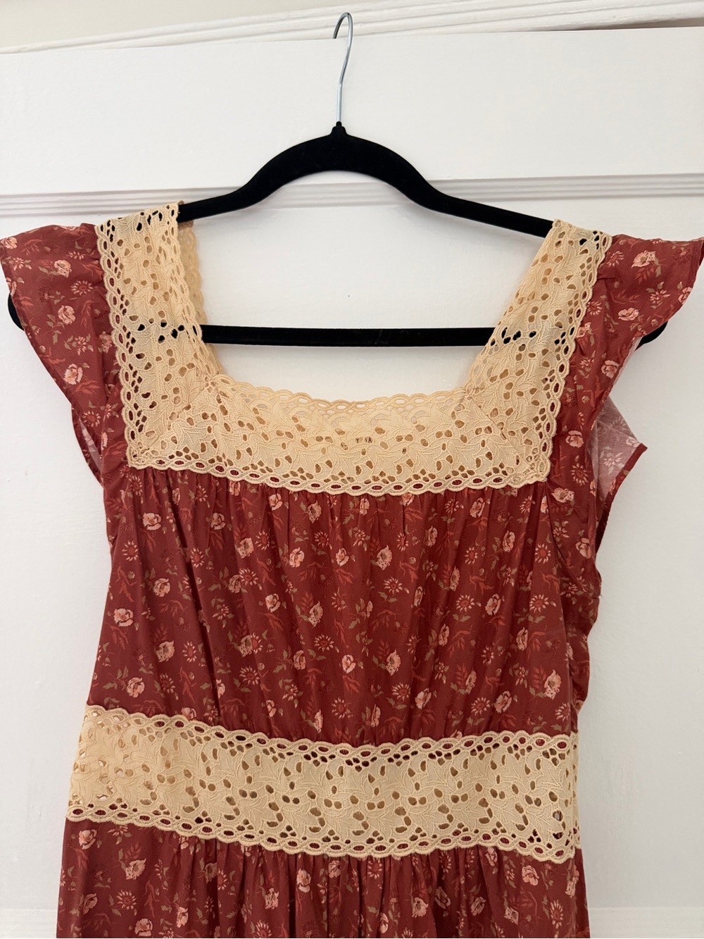 Christy Dawn Polly Dress in Oat Straw Red - Picture 3 of 7